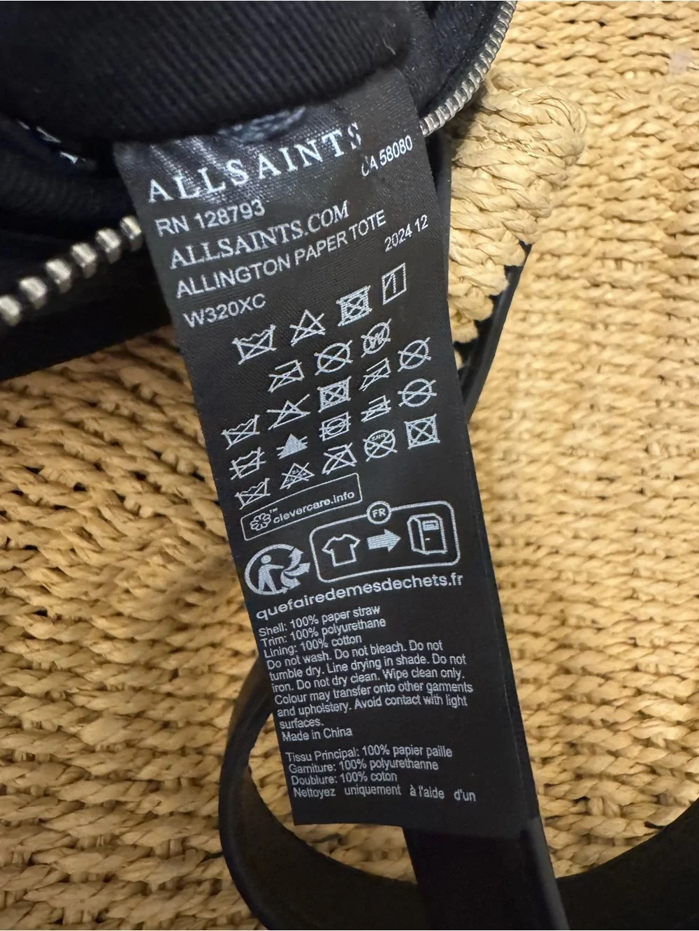 ALLSAINTS Allington Straw Tote
